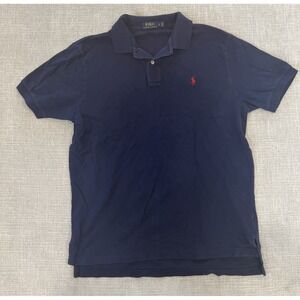 Polo Ralph Lauren Men's Large Navy Classic Fit 100% Cotton Polo Preppy Pony Logo